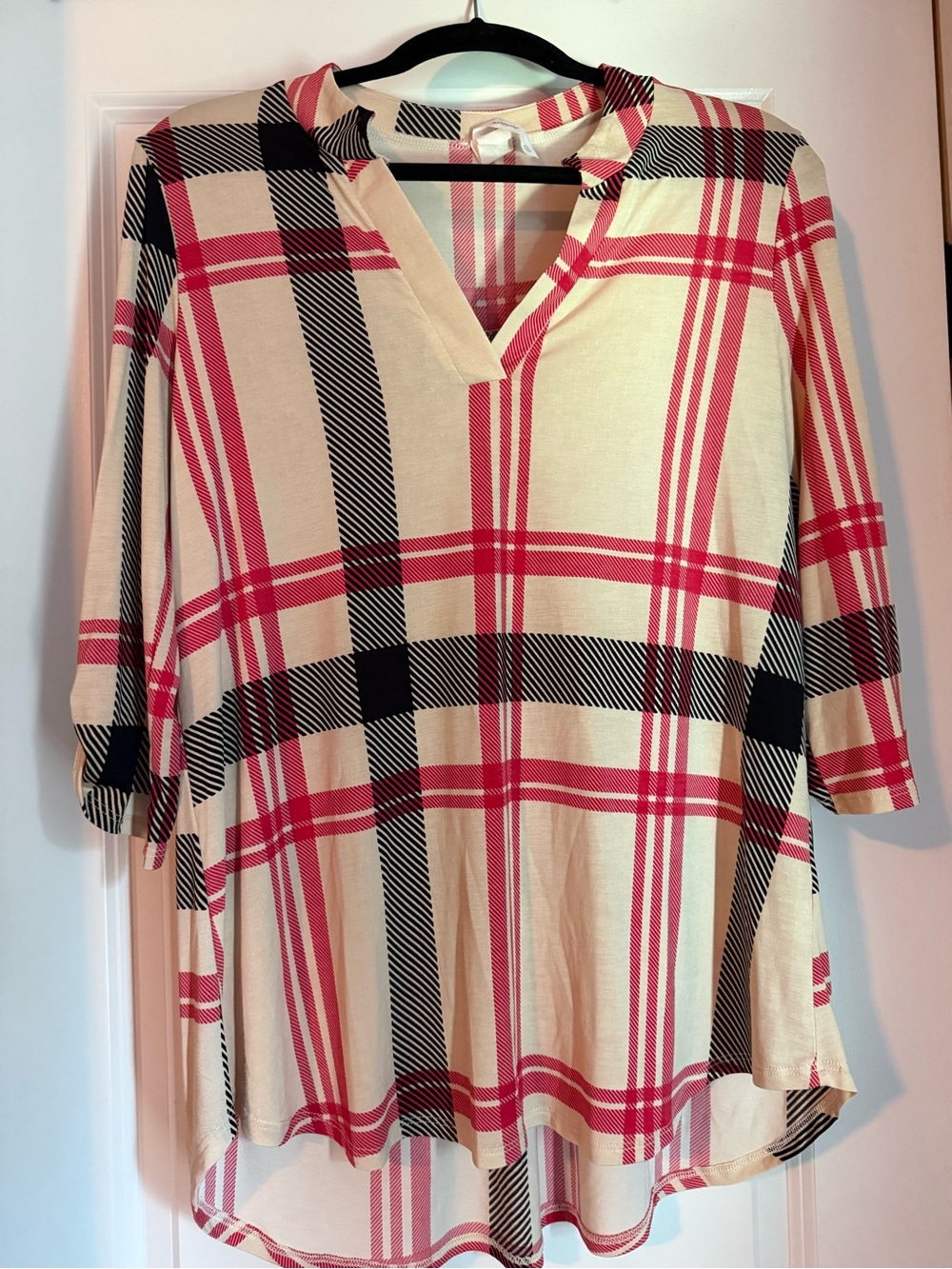 Plaid tunic top